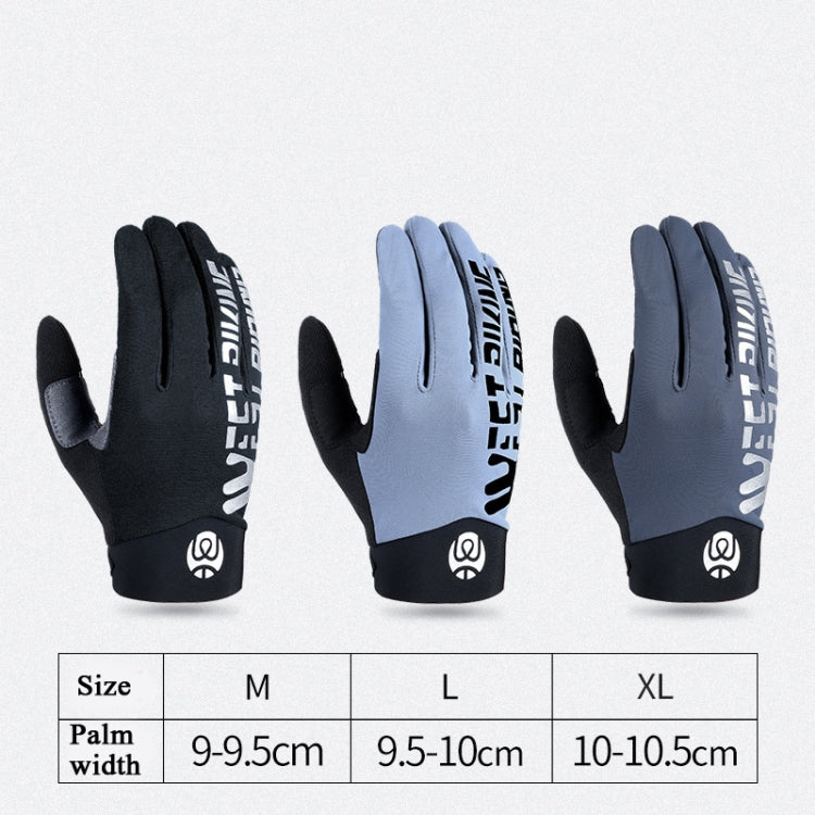 WEST BIKING YP0211214 Long Finger Shock Absorption Non-Slip Touch Screen Gloves Cycling Sports Gloves, Size: XL