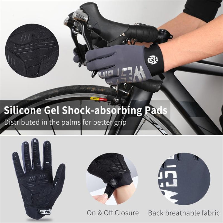 WEST BIKING YP0211214 Long Finger Shock Absorption Non-Slip Touch Screen Gloves Cycling Sports Gloves, Size: XL