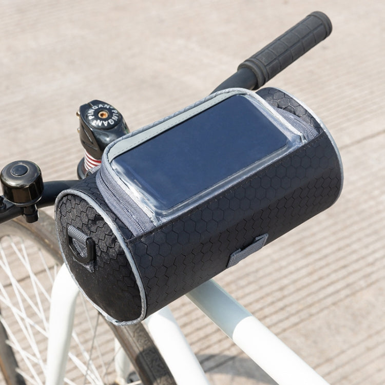 Outdoor Sports Bicycle Bag Front Beam Bag Bicycle Head Bag Large Capacity Touch Screen Waterproof Cylindrical Riding Bag, Size: 22cm x 12.5cm