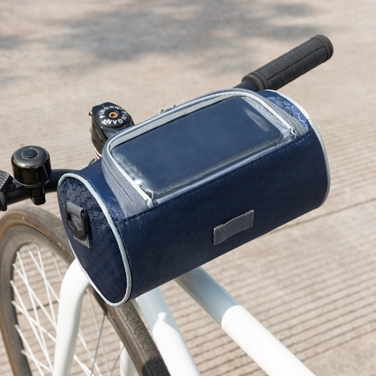 Outdoor Sports Bicycle Bag Front Beam Bag Bicycle Head Bag Large Capacity Touch Screen Waterproof Cylindrical Riding Bag, Size: 22cm x 12.5cm