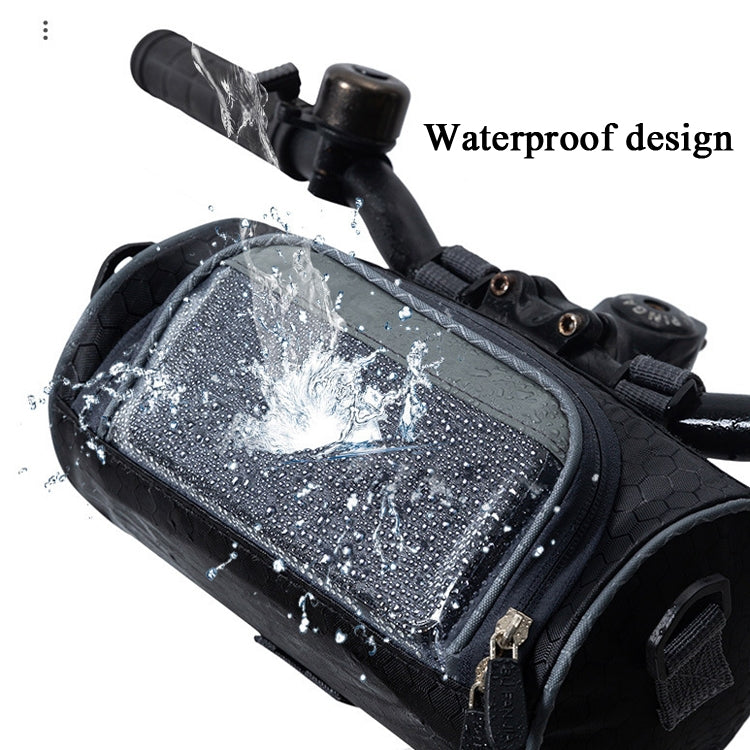 Outdoor Sports Bicycle Bag Front Beam Bag Bicycle Head Bag Large Capacity Touch Screen Waterproof Cylindrical Riding Bag, Size: 22cm x 12.5cm