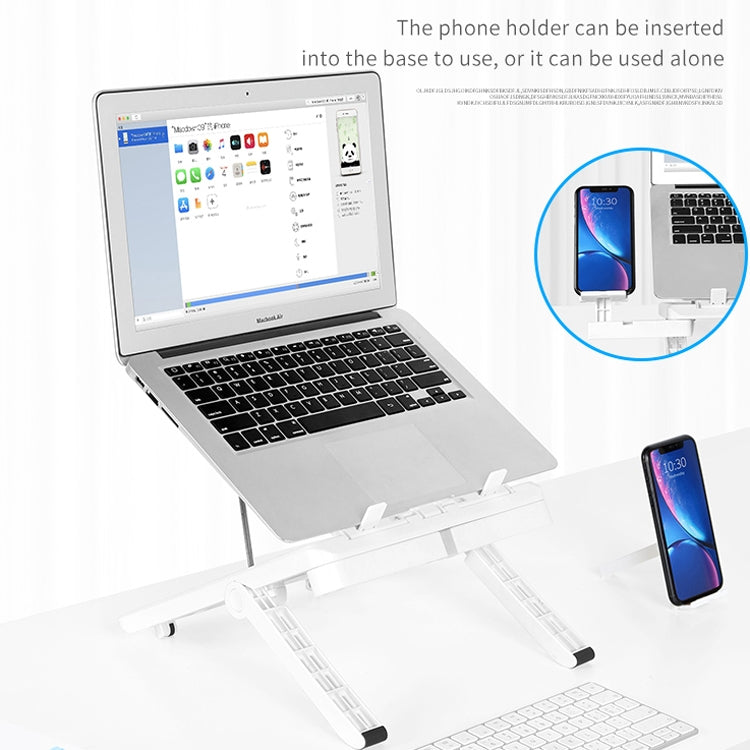 DB-11 Stand-Sit Alternate Laptop Stand Tablet Heightened Heat Dissipation Foldable Portable Computer Stand  with 1 Mobile Bracket (Black)