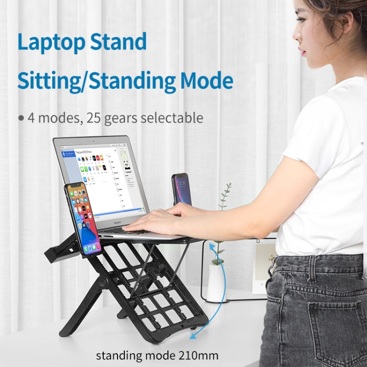 DB-11 Stand-Sit Alternate Laptop Stand Tablet Heightened Heat Dissipation Foldable Portable Computer Stand  without  Mobile Bracket (White)