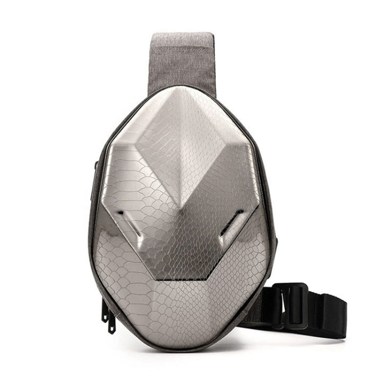 FLYING TERN Polyhedron Cool Hard Shell Chest Bag Waterproof Motorcycle Messenger Bag Couple Bag with External USB Port
