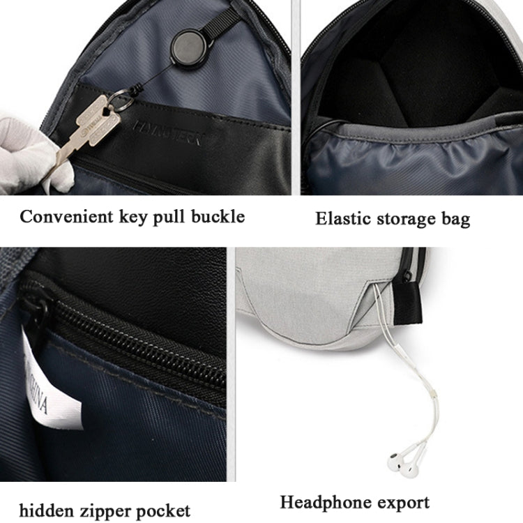FLYING TERN Polyhedron Cool Hard Shell Chest Bag Waterproof Motorcycle Messenger Bag Couple Bag with External USB Port