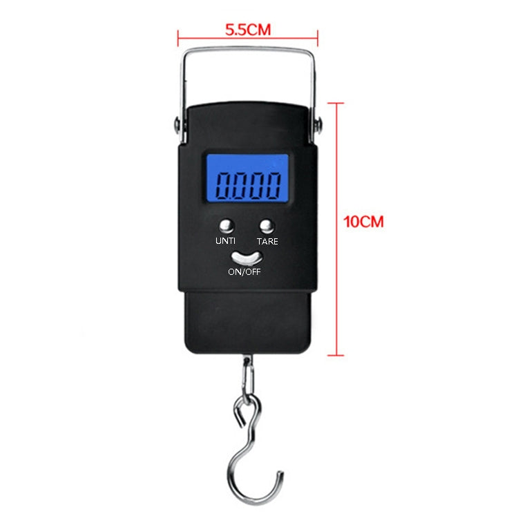 Home Electronic Scales Portable Hand-held Scale Express Luggage Spring Scale(50kg Blue Backlight)