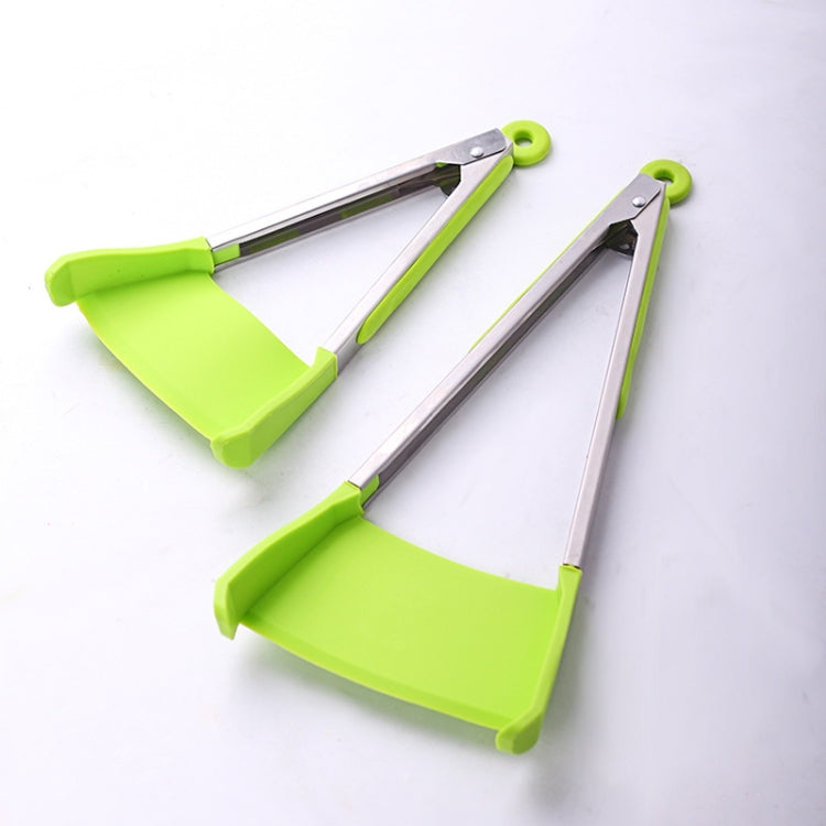 2 PCS Kitchen Food Tongs Silicone Shovel One-Piece Barbecue Steak Tongs Bread Pizza Extractor, Size: Large