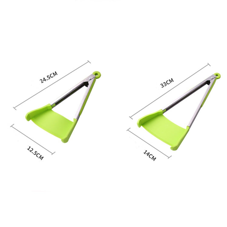 2 PCS Kitchen Food Tongs Silicone Shovel One-Piece Barbecue Steak Tongs Bread Pizza Extractor, Size: Large