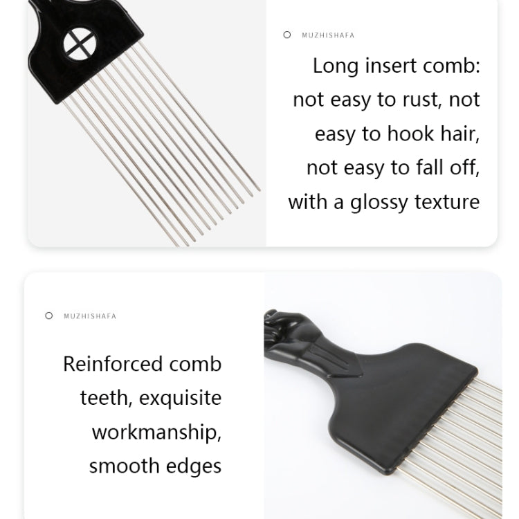 3 PCS Hairdressing Steel Needle Oil Hair Comb Plastic Haircut Pointed Tail Comb, Color Classification: P2021