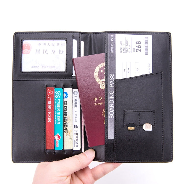 PU Leather Multi-Function Document Holder Travel Portable Passport Bag