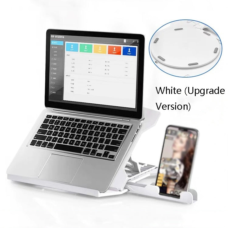 N31 Portable Laptop Bracket Liftable Computer Support Base, Colour: White (Upgrade Version)