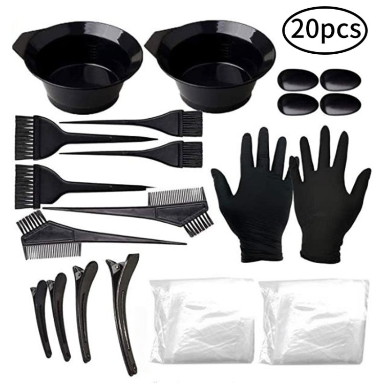 2 Sets Disposable Hot Dyed And Oiled Shawl Hair Dye Comb Set Hairdressing Tools, Colour: Crocodile Clamp Oil Tool 20Pcs/set 1