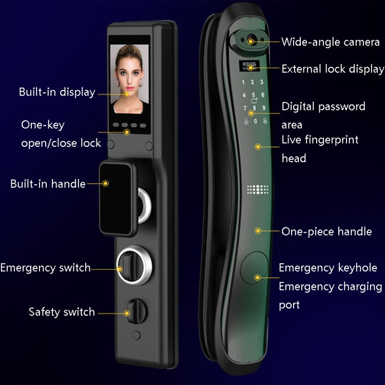 Q-638 Automatic Fingerprint Lock Home Smart Fingerprint Password Lock(Black)
