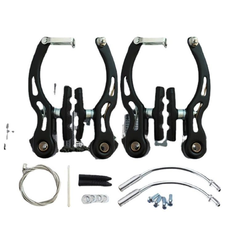 4 PCS Bicycle Mountain Bike V Brake Full V Brake Caliper, Colour: Black