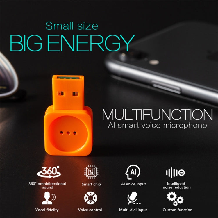 MI-021 AI Smart Voice Microphone USB Mini Microphone With Voice Control/Input/Translation/Search Function