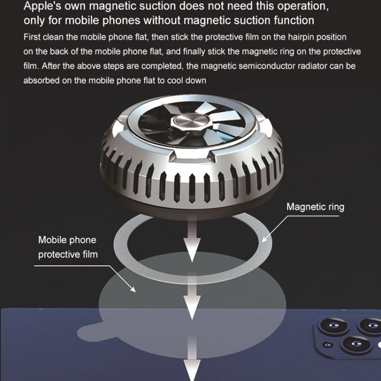 X6 Universal Mini Magnetic Mobile Phone Tablet Computer Semiconductor Radiator(High Gloss Black)