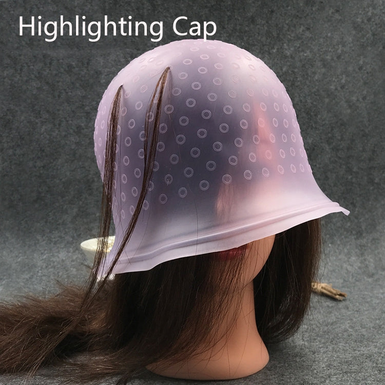 Highlighting Cap With Highlighting Needle Durable Silicone Hair Dyeing Tool, Color Random Delivery