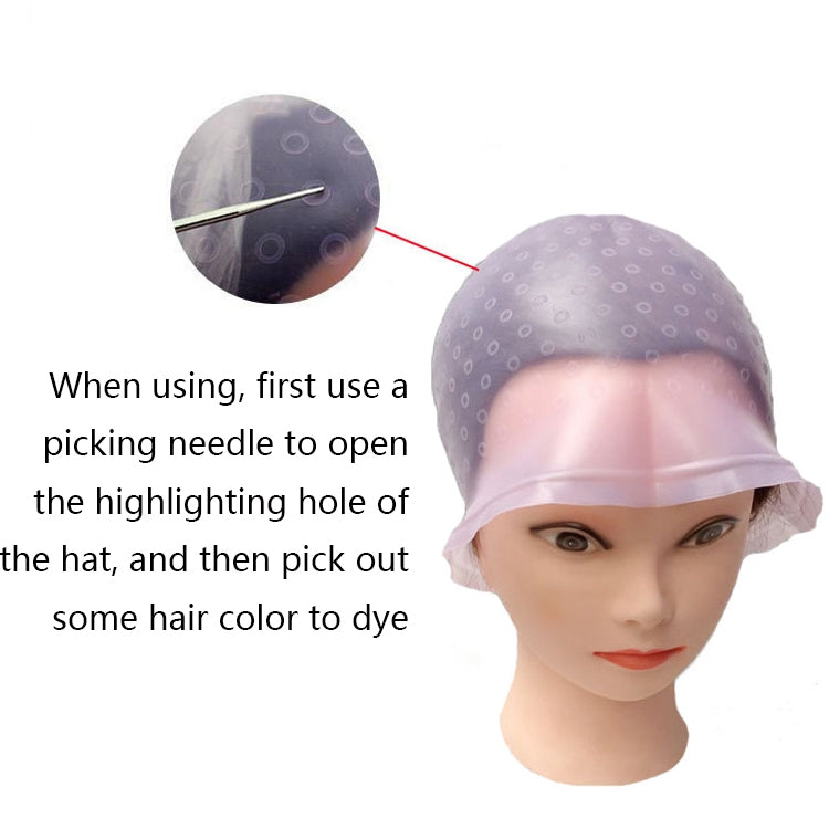 Highlighting Cap With Highlighting Needle Durable Silicone Hair Dyeing Tool, Color Random Delivery