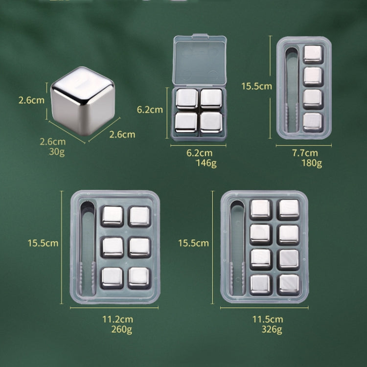 16215 304 Stainless Steel Ice Cubes Metal Quick Frozen Ice Stone, Standard sizes: 4-pieces (No Logo)