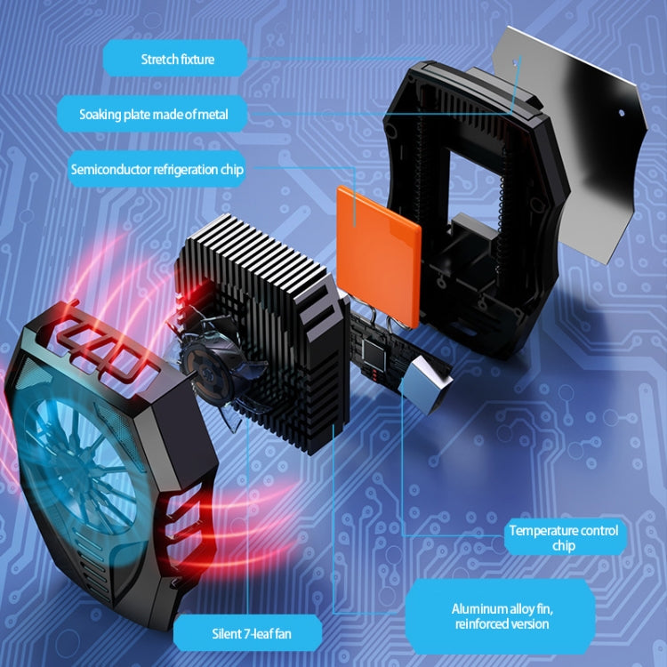 Mobile Phone Radiator Game Chase Drama Cooling Radiator, Style: GT06 Semiconductor (Black)