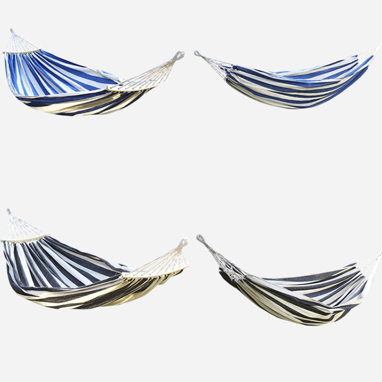 Thickened Canvas Hammock Outdoor Anti-rollover Portable Swing 190x80cm, Style: Non-stick Blue White