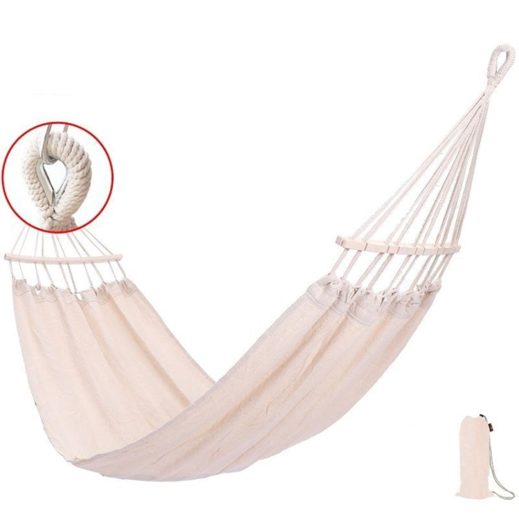 Thickened Canvas Hammock Outdoor Anti-rollover Portable Swing 190x80cm, Style: Bend Stick Blue