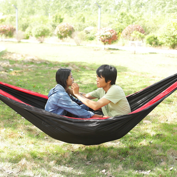 Outdoor Hammock Nylon Parachute Cloth Travel Camping Swing, Style: 2.7m x 1.4m (Red+Sky Blue)