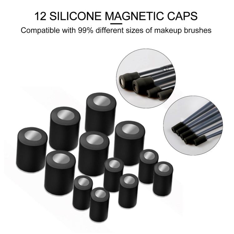 Make-Up Brush Drying Rack Magnetic Hanging Storage Rack Cleaning Box Scrubbing Pad Holder With 12 Magnetic Caps