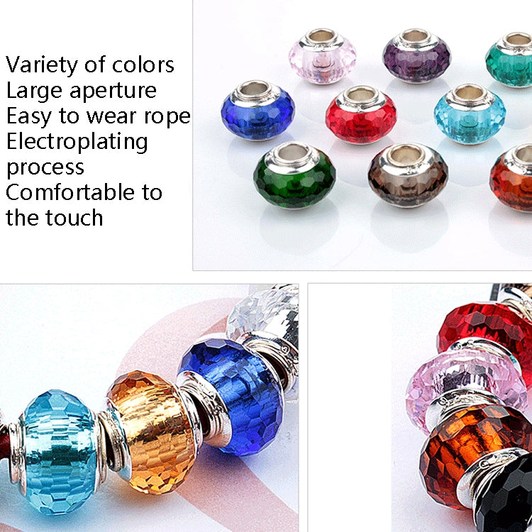 10 PCS W4-02 Colorful Crystal Big Hole Beads DIY Bracelet Accessories