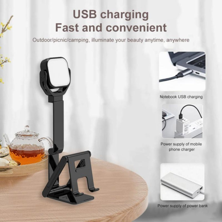 46 LEDs 2000K-5000K Mobile Phone Folding Stand Filling Light For Live Photo Shooting Filling Light Stand
