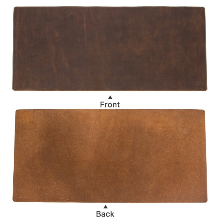 CF9011  Desk Pad Retro Crazy Horse Leather Notebook Computer Mouse Pad Oversized Anti-Slip Desktop Computer Desk Leather Pad(Brown)