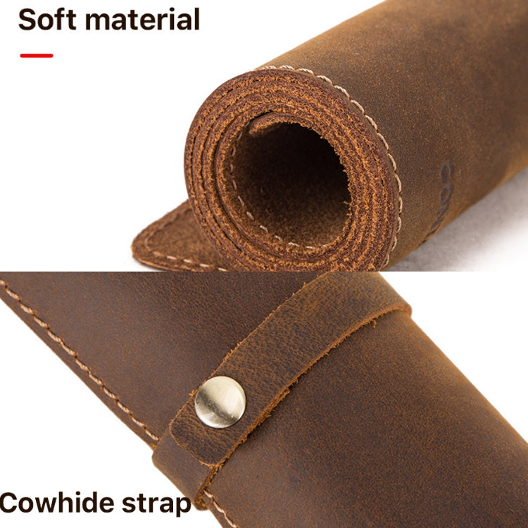 CF9011  Desk Pad Retro Crazy Horse Leather Notebook Computer Mouse Pad Oversized Anti-Slip Desktop Computer Desk Leather Pad(Brown)