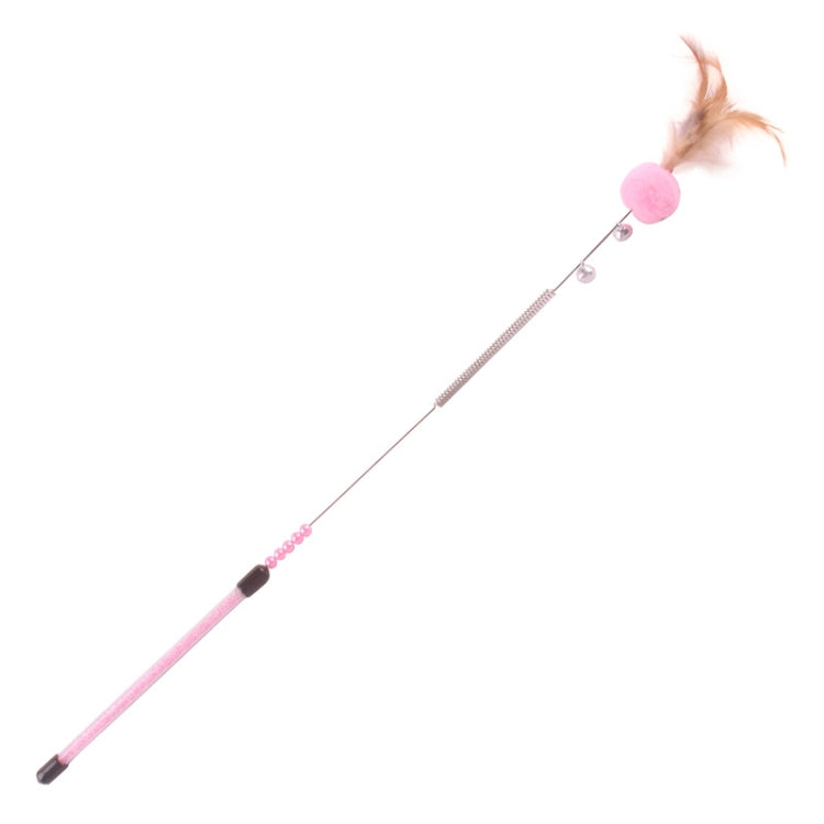 2 PCS BG-W1331 Pet Funny Cat Stick Toy Feather Long Rod Color Funny Cat Stick