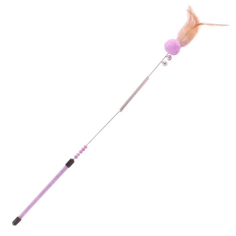 2 PCS BG-W1331 Pet Funny Cat Stick Toy Feather Long Rod Color Funny Cat Stick