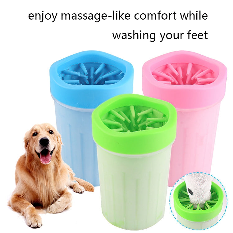 BG-W076 Cat And Dog Foot Washing Cup Outdoor Portable Pet Silicone Foot Washing Device, Specification: Small Blue