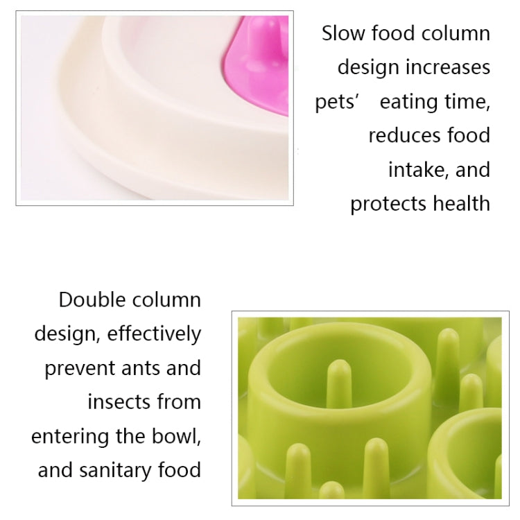 BG-W317 Pet Plastic Slow Food Anti-Choke Bowl Cat And Dog Food Bowl Color Random Delivery