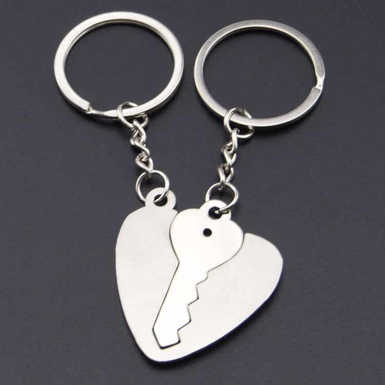 10 Pairs Metal Heart Key Lock Couple Keychain, Specification: H-130