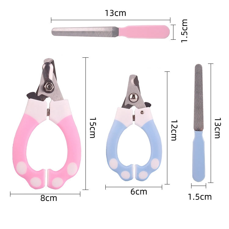 2 Sets BG-W097 Pet Stainless Steel Nail Clipper Set, Specification: Large Pink