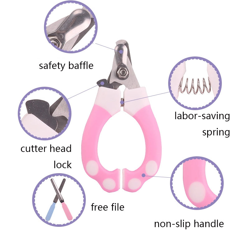 2 Sets BG-W097 Pet Stainless Steel Nail Clipper Set, Specification: Small Blue