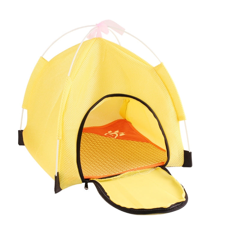 BG-W4003H Indoor Removable And Washable Dog Breathable Tent Outdoor Folding Pet House Mat, Specification: S(Yellow)