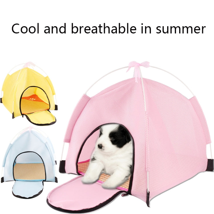 BG-W4003H Indoor Removable And Washable Dog Breathable Tent Outdoor Folding Pet House Mat, Specification: S(Yellow)