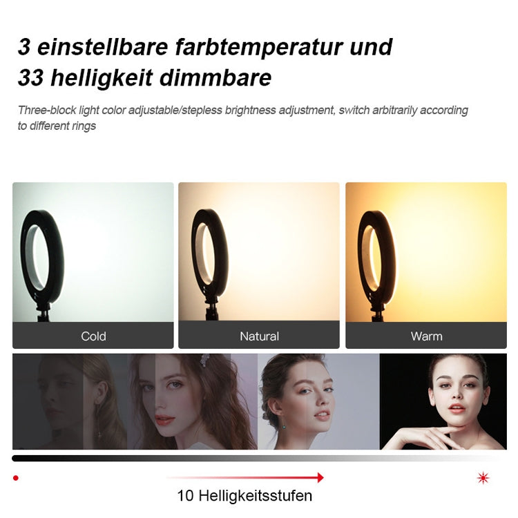 8W 6 inch RGB Ring Light Colorful Live Clips Fill Light Desktop Computer Video Conference Beauty Lamp