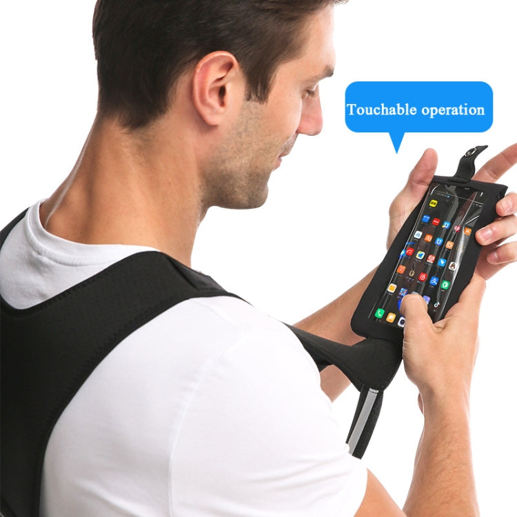 Outdoor Sports Shoulder Chest Bag Night Running Reflective Strip Mobile Phone Bag Running Vest Bag(Black)