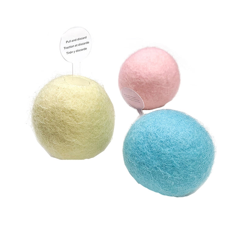 3 PCS Funny Cat Toy Ball Simulation Animal Vocal Ball, Specification: Wool Material(Pink+Blue+Yellow)