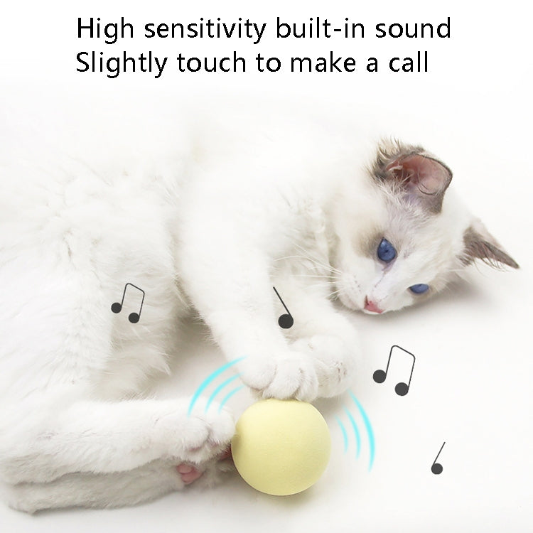 3 PCS Funny Cat Toy Ball Simulation Animal Vocal Ball, Specification: Wool Material(Pink+Blue+Yellow)