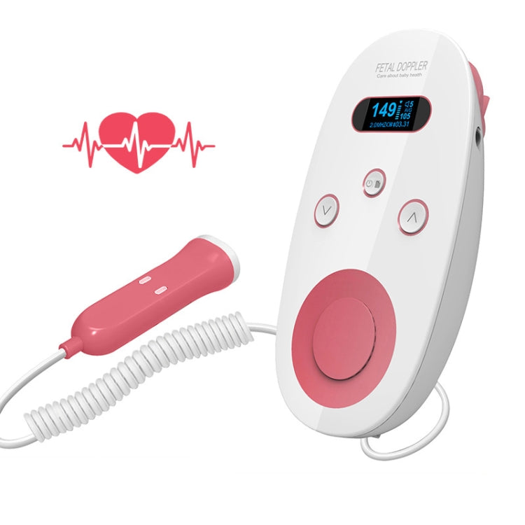 C102T9 Doppler Fetal Heart Rate Monitor OLED Dual-Color Display Noise Reduction Non-Radiation Multifunctional Fetal Heartbeat(Neutral English)