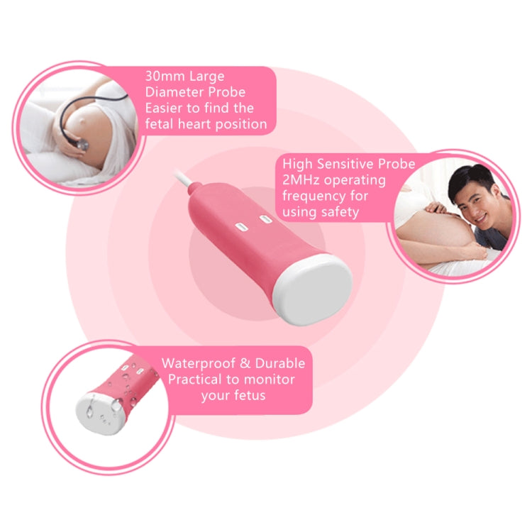 C102T9 Doppler Fetal Heart Rate Monitor OLED Dual-Color Display Noise Reduction Non-Radiation Multifunctional Fetal Heartbeat(Neutral English)
