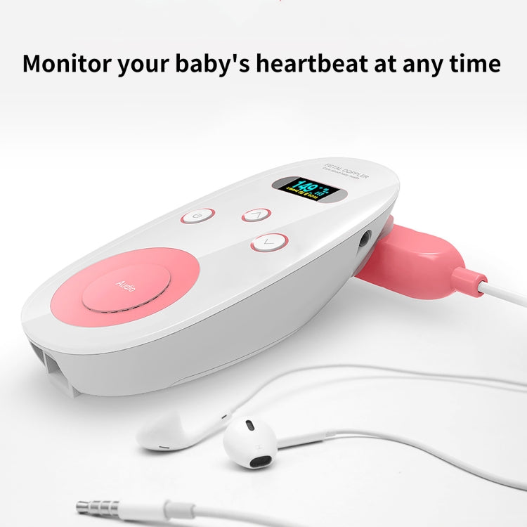 C102T9 Doppler Fetal Heart Rate Monitor OLED Dual-Color Display Noise Reduction Non-Radiation Multifunctional Fetal Heartbeat(Neutral English)