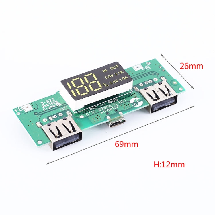 5V 2A Charging Port Boost Module Dual USB Output Digital Display Charging Module