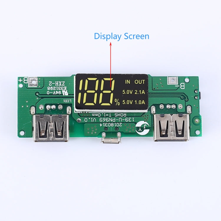 5V 2A Charging Port Boost Module Dual USB Output Digital Display Charging Module